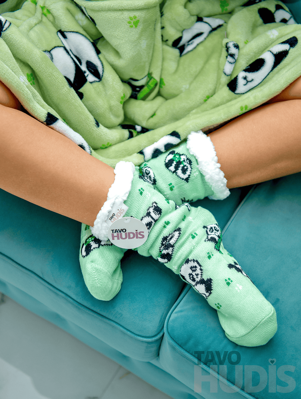 Green Pandas Socks