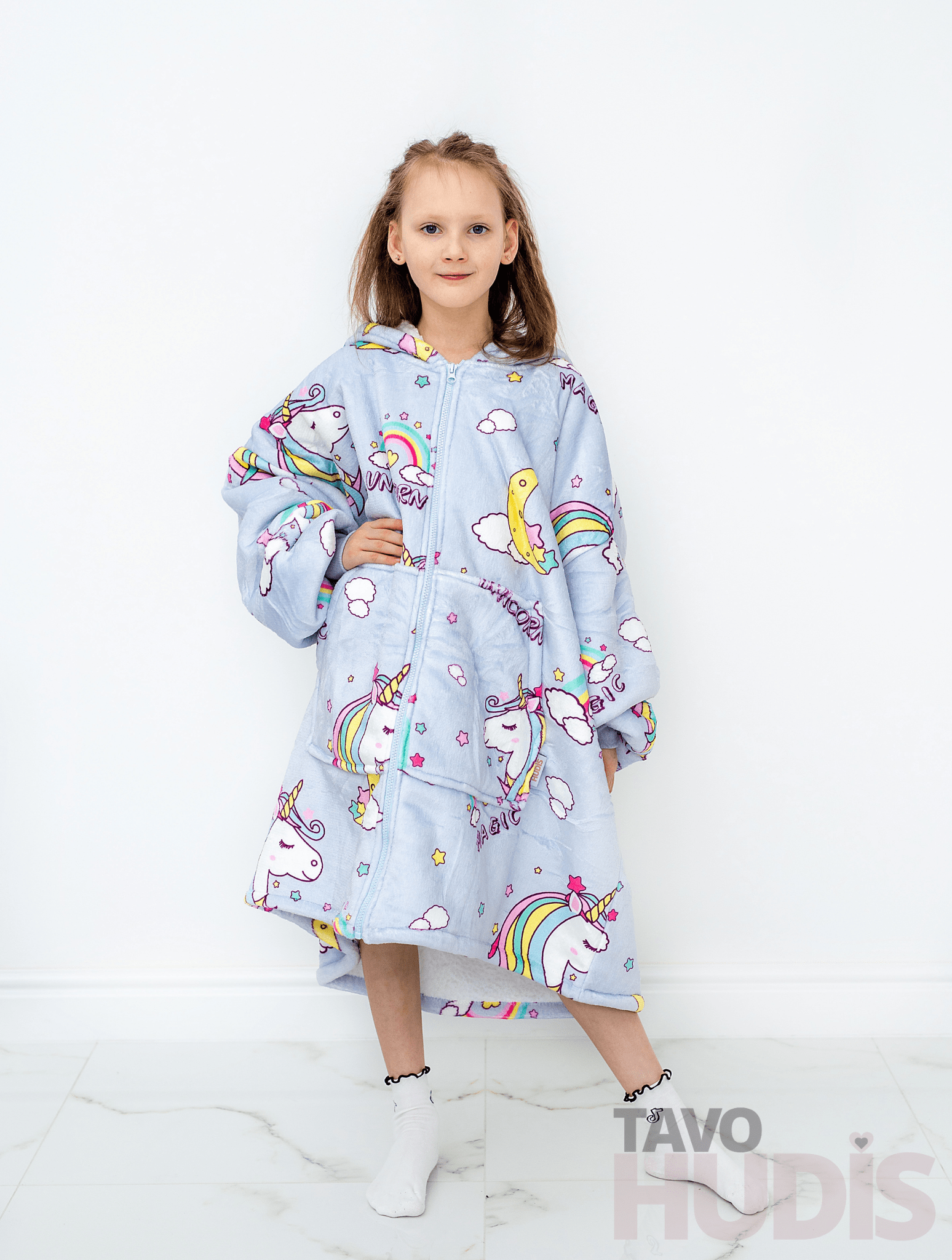 Unicorns Blanket Hoodie for Kids