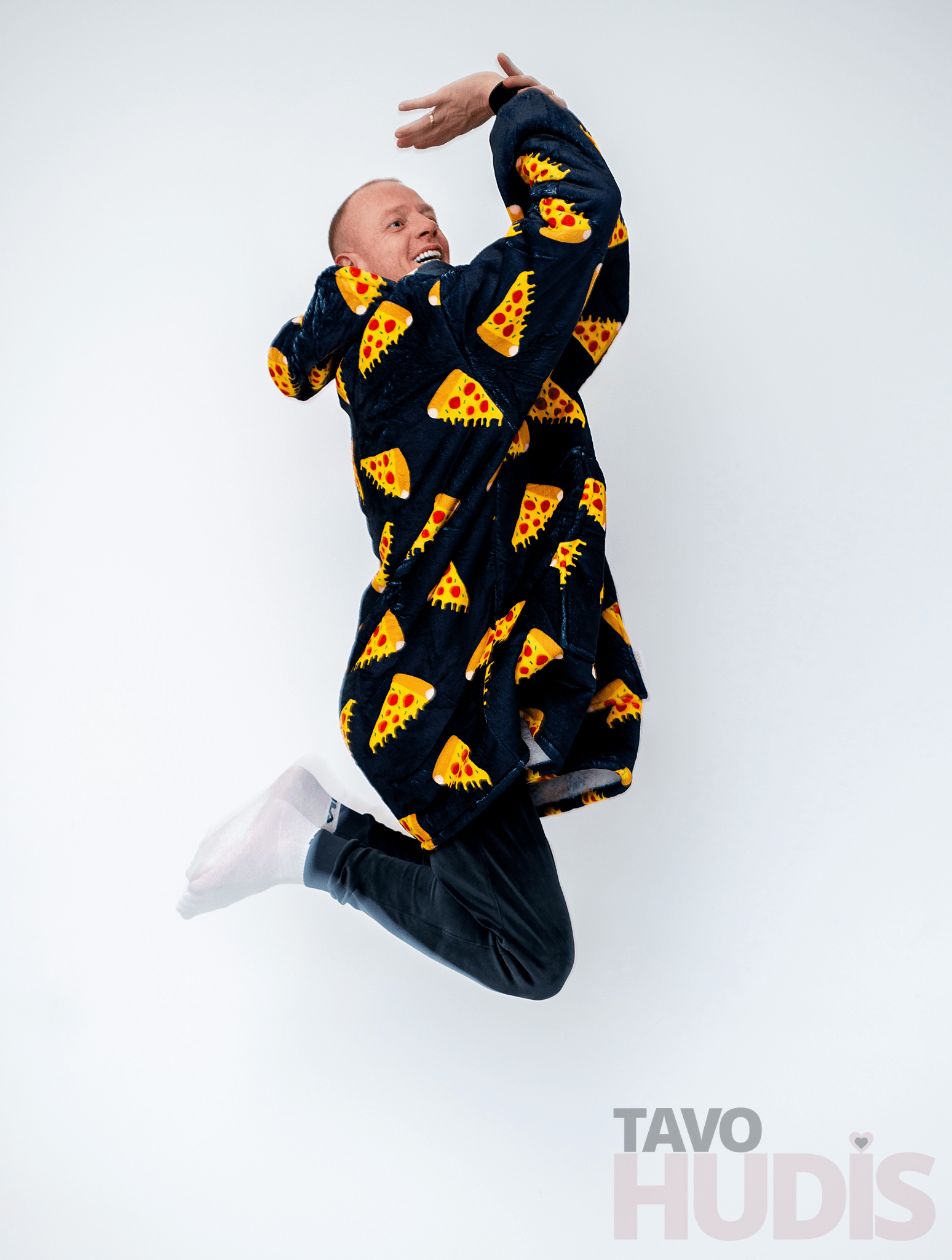 Black Pizza Blanket Hoodie