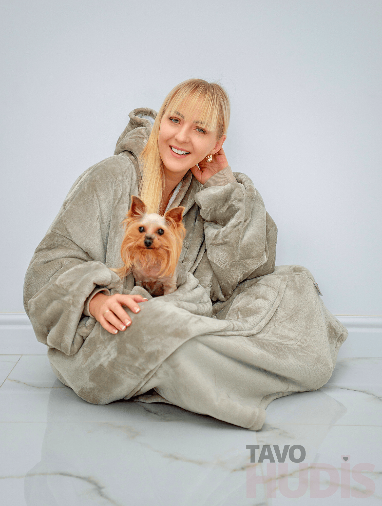 Khaki Kangaroo Blanket Hoodie